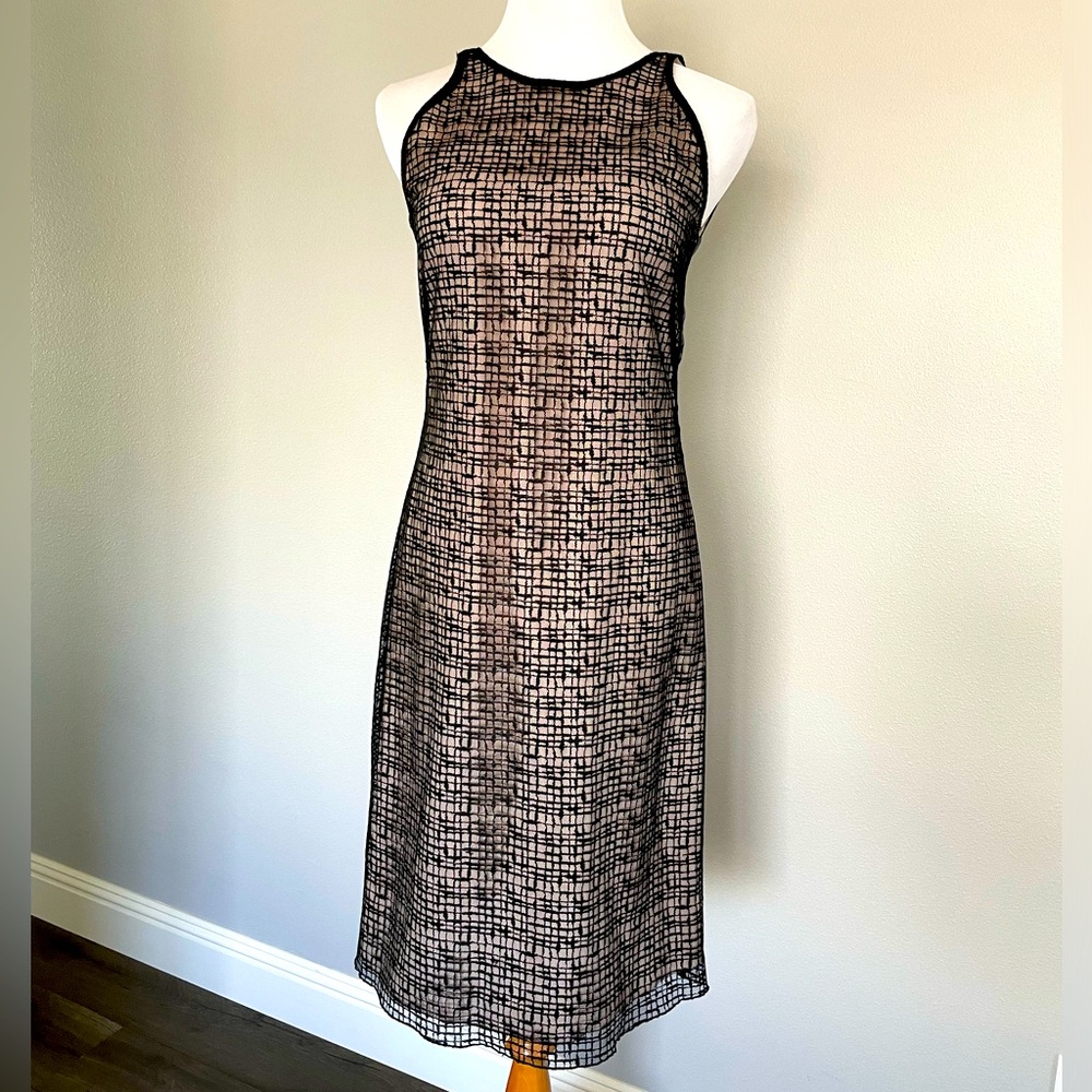 Perry Ellis black beige dress